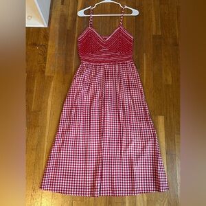 Old Navy Red Gingham Midi Dress